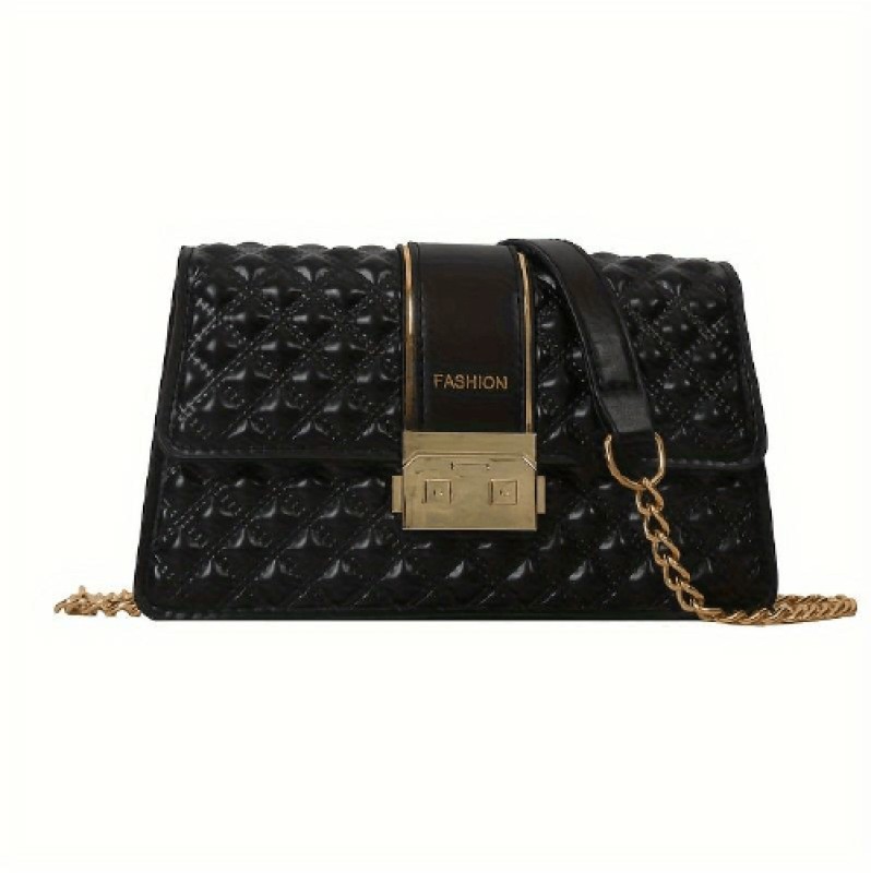 Sac à Main pour Femme avec Bandoulière en Chaîne - Noir