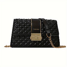 Sac à Main pour Femme avec Bandoulière en Chaîne - Noir