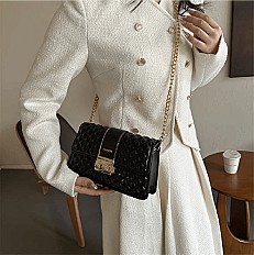 Sac à Main pour Femme avec Bandoulière en Chaîne - Noir