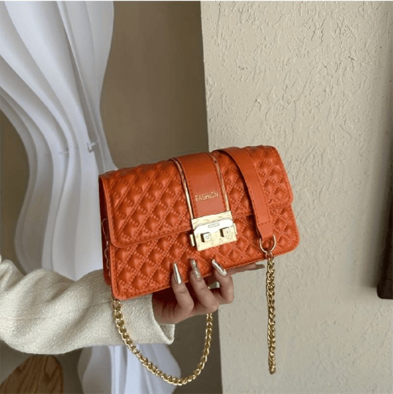 Sac à Main pour Femme avec Bandoulière en Chaîne - Orange