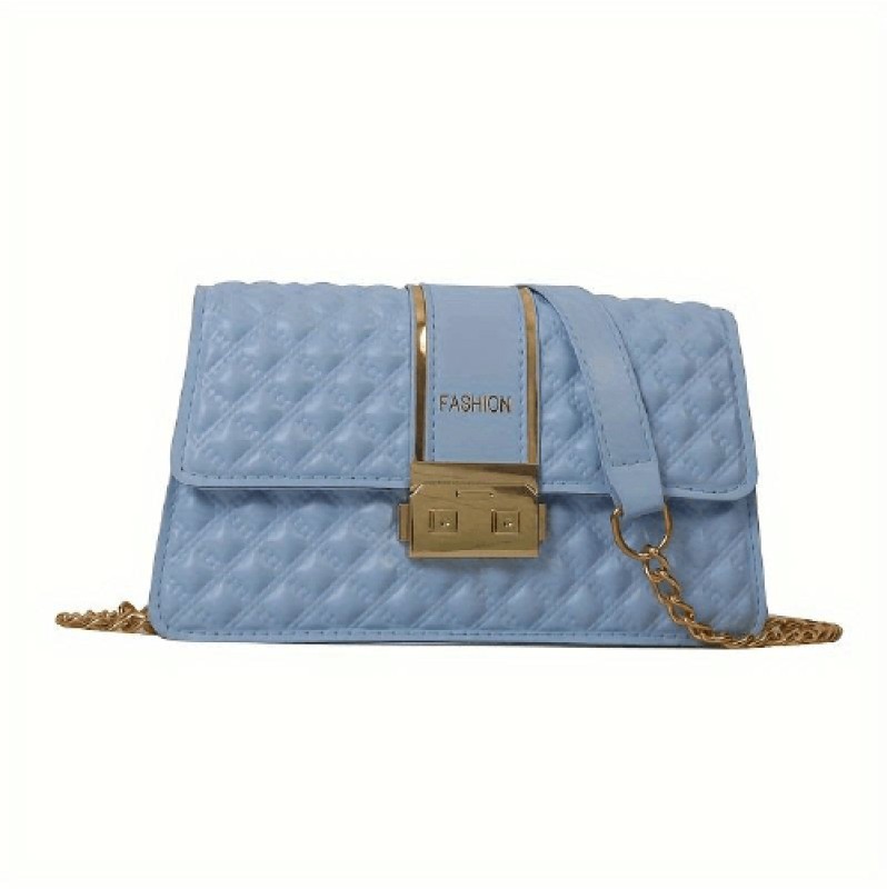 Sac à Main pour Femme avec Bandoulière en Chaîne - Bleu ciel