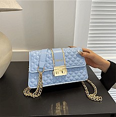 Sac à Main pour Femme avec Bandoulière en Chaîne - Bleu ciel