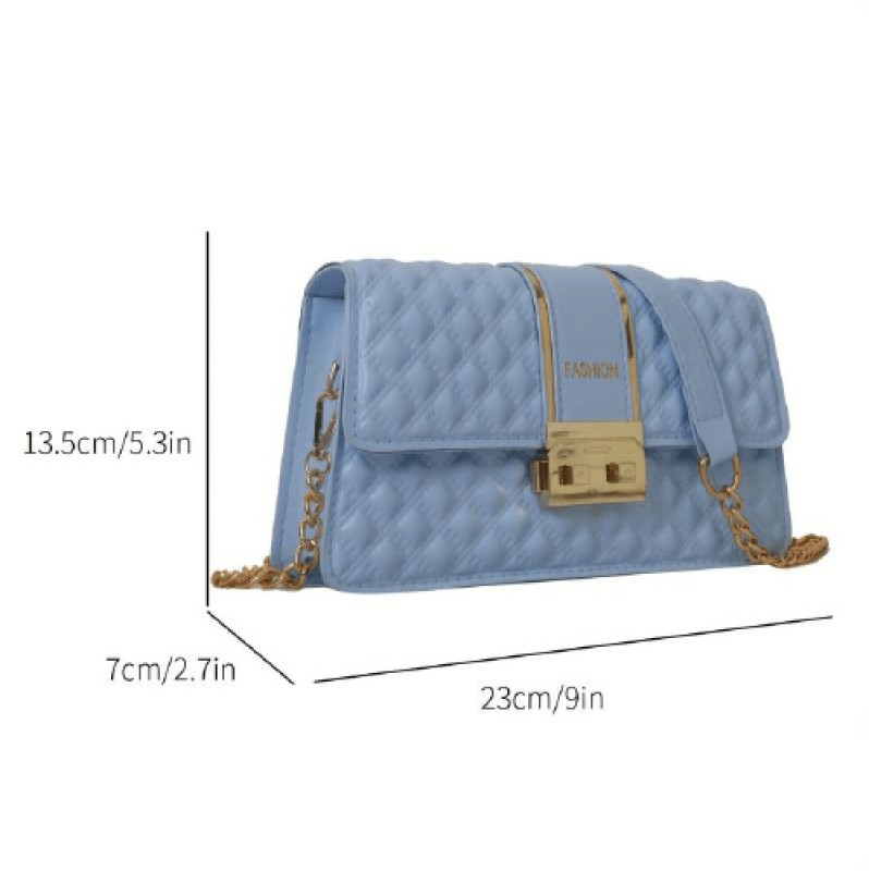 Sac à Main pour Femme avec Bandoulière en Chaîne - Bleu ciel