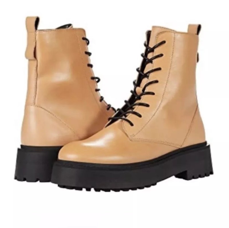 Bottes à Lacets - Chaussure Brun en Cuir
