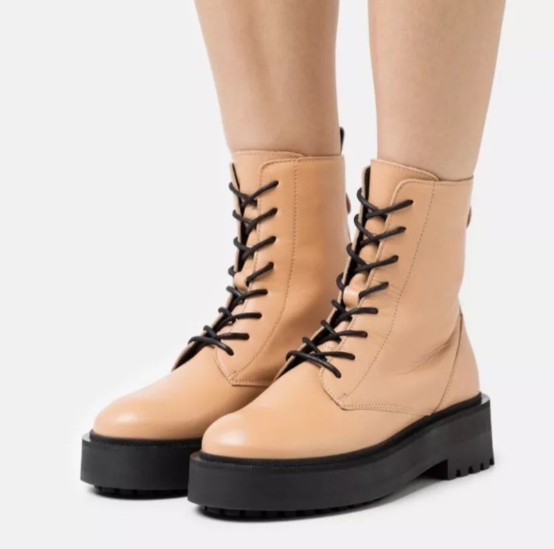 Bottes à Lacets - Chaussure Brun en Cuir
