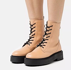Bottes à Lacets - Chaussure Brun en Cuir