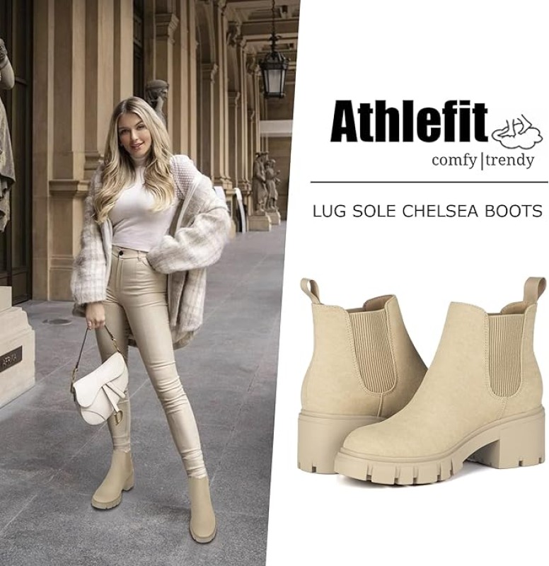 Chaussure Bottines Chelsea Athlefit pour Femmes, Bottines à la Mode