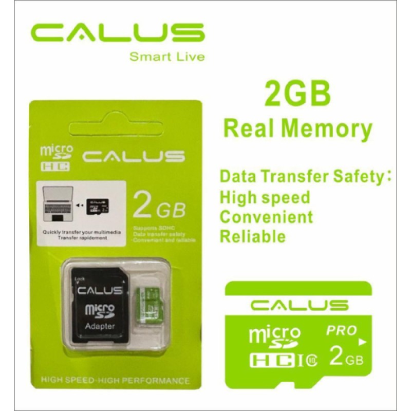 Calus Carte Mémoire Micro SD - 2GB + Adaptateur SD
