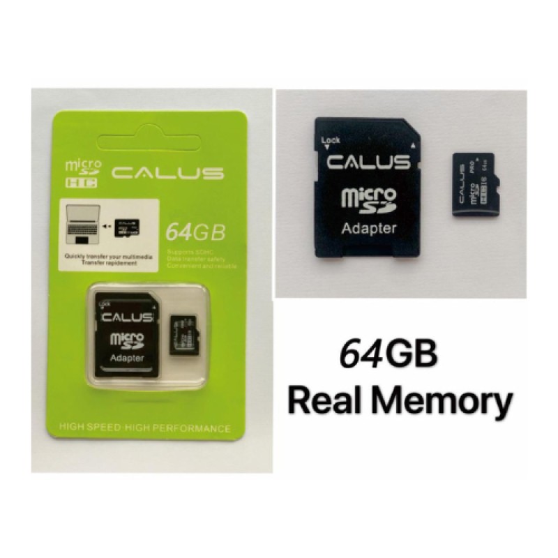 Calus Carte Mémoire Micro SD - 64GB + Adaptateur SD