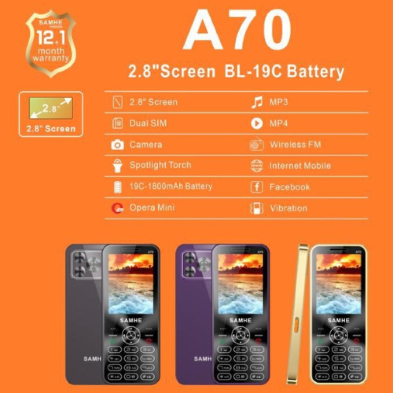 Téléphone SAMHE A70 2 SIM Radio FM - Vert
