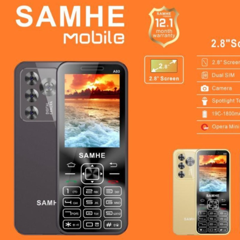 Téléphone SAMHE A60 2 SIM Radio FM - Noir