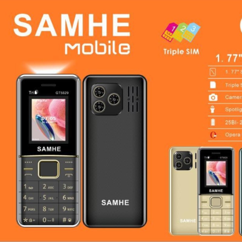 Téléphone SAMHE GT 5629 Triple SIM Radio FM - Noir