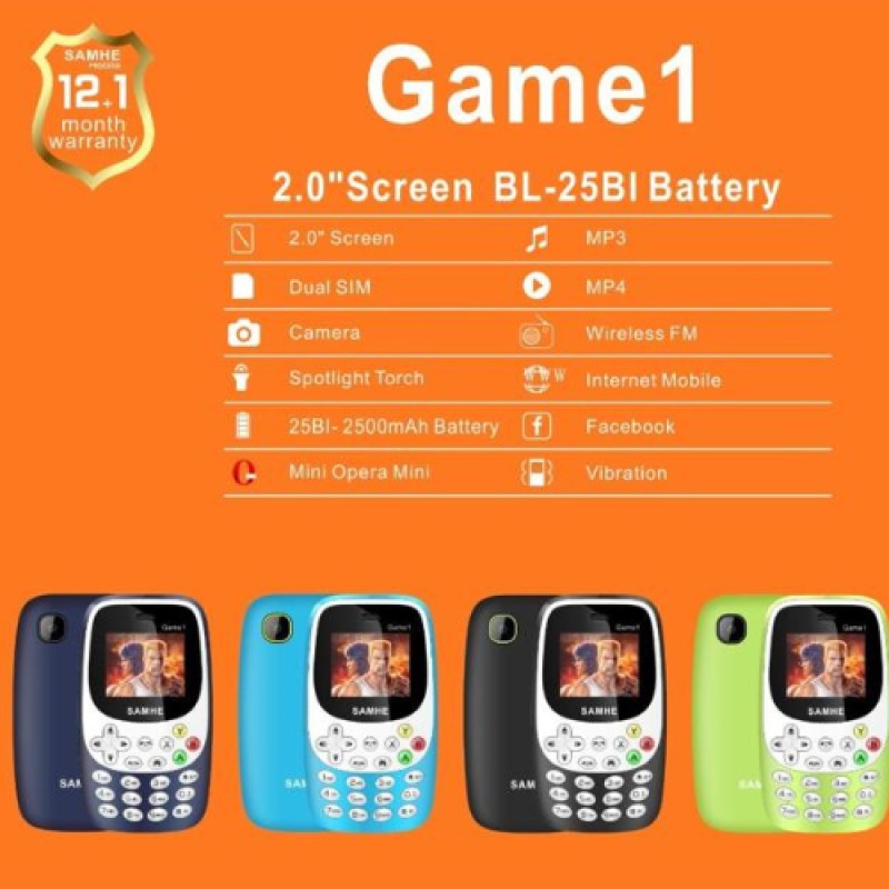 Téléphone SAMHE Game 1 Dual SIM Radio FM - Bleu