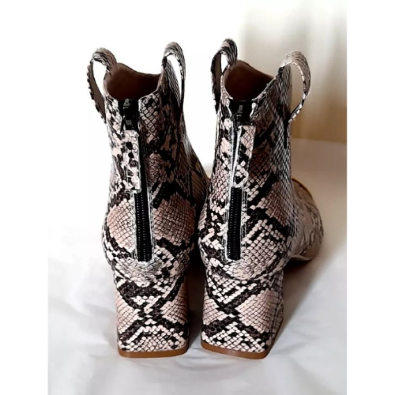 Bottines en Similicuir Imprimé peau de serpent - Femme