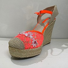 LOLLIPOPS Sandales Espadrille - Rose orange