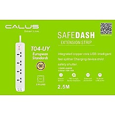Calus Rallonge T04-Y – Multiprise 4 Prises + 4 Ports USB avec Régulateur de Tension