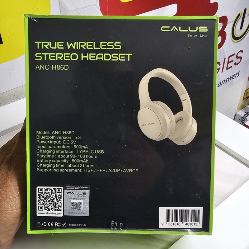 Calus Casque Bluetooth ANC-H86D – Réduction de Bruit Active & Son Haute Définition